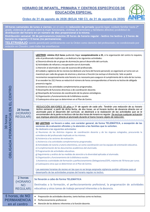 Horario colegios